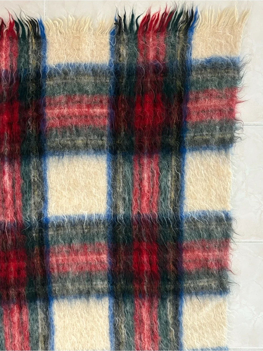 Vintage Andrew Stewart Scotland 70% Mohair Wool Dress Stewart Tartan Blanket